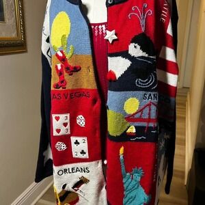 Quacker Factory Americana novelty cardigan USA 2x